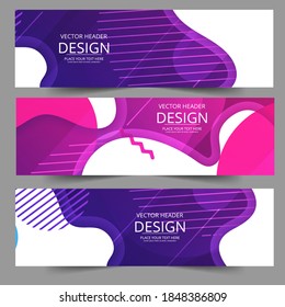 Abstract header colors shape vector design. Abstract corporate business banner web template, horizontal advertising.