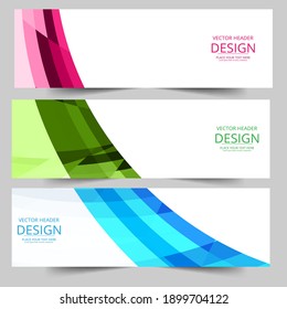 Abstract header colors shape vector design. Abstract corporate business banner web template, horizontal advertising.