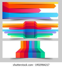 Abstract header colors shape vector design. Abstract corporate business banner web template, horizontal advertising.