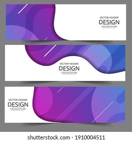Abstract header colors shape vector design. Abstract corporate business banner web template, horizontal advertising.