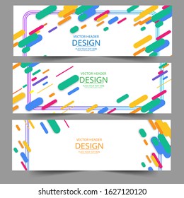 Abstract header colos shape vector design. Abstract swoosh background. Abstract corporate business banner web template, horizontal advertising.