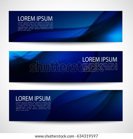 Abstract header dark blue wave black background vector design