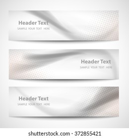 Abstract header gray wave white vector design