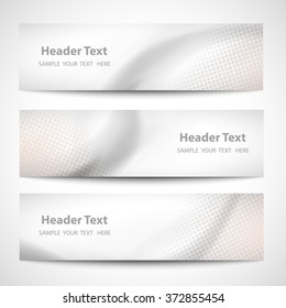 Abstract header gray wave white vector design