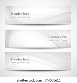 Abstract header gray wave white vector design