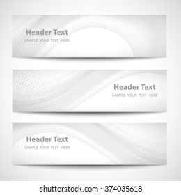 Abstract header gray wave white vector design