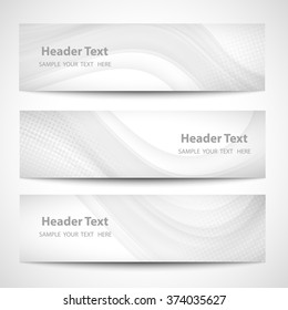 Abstract header gray wave white vector design
