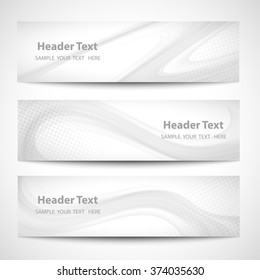 Abstract header gray wave white vector design