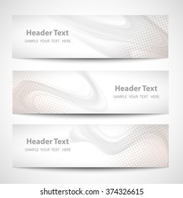 Abstract header gray wave white vector design