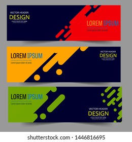 Abstract header green red yellow shape vector design. Abstract swoosh background. Abstract corporate business banner web template, horizontal advertising.