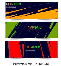 Abstract header green red yellow shape vector design. Abstract swoosh background. Abstract corporate business banner web template, horizontal advertising.