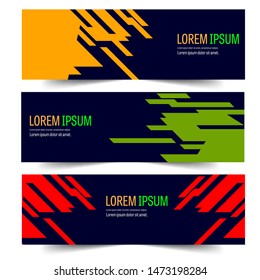 Abstract header green red yellow shape vector design. Abstract swoosh background. Abstract corporate business banner web template, horizontal advertising.
