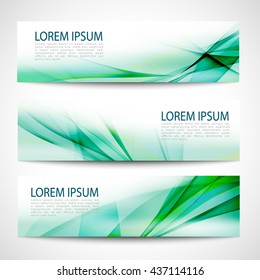 Abstract header green wave white vector design