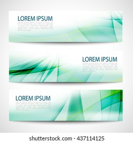 Abstract header green wave white vector design