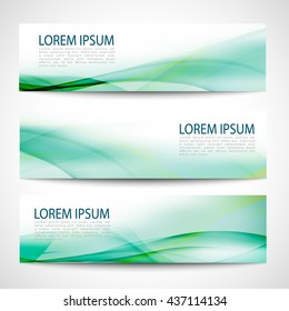 Diseño vectorial de onda verde de encabezado abstracto