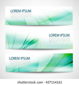 Abstract header green wave white vector design