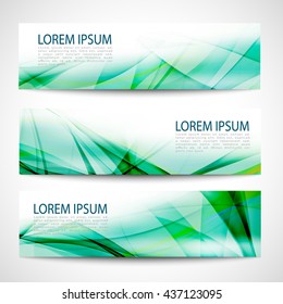 Abstract header green wave white vector design