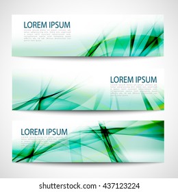 Abstract header green wave white vector design