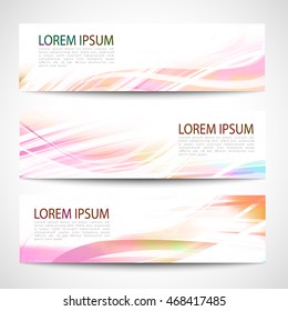 Abstract header line wave white vector design. colorful rainbow background