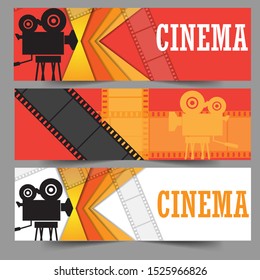 Abstract header Movie and film modern retro vintage poster background. Design element template can be used of backdrop, brochure, leaflet, vector illustration