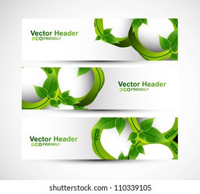  abstract header natural eco green lives vector illustration