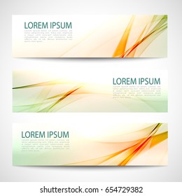 Abstract header orange green wave line white background vector design