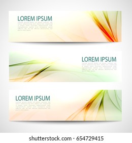 Abstract header orange green wave line white background vector design
