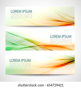 Abstract header orange green wave line white background vector design