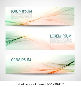 Abstract header orange green wave line white background vector design