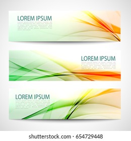 Abstract header orange green wave line white background vector design