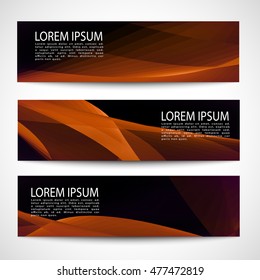 Abstract header orange wave black background vector design