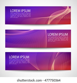 Abstract header orange wave purple orange red gradient background vector design