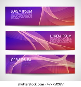 Abstract header orange wave purple orange red gradient background vector design