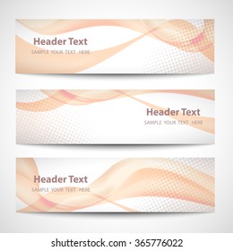 Abstract header Orange wave white vector design