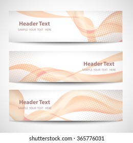 Abstract header Orange wave white vector design