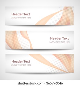 Abstract header Orange wave white vector design