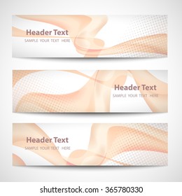 Abstract header Orange wave white vector design