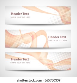 Abstract header Orange wave white vector design