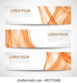 Abstract header orange wave white vector design