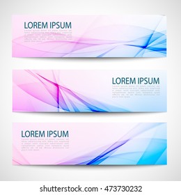 Abstract header pink blue wave white vector design