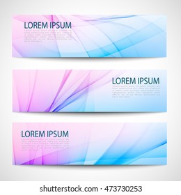 Abstract header pink blue wave white vector design