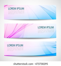 Abstract header pink blue wave white vector design