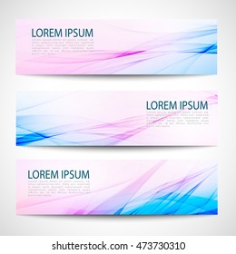 Cabecera Abstractas de color rosa azul de la onda de diseño de Vector blanco
