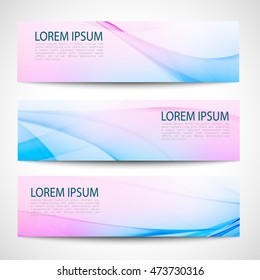 Abstract header pink blue wave white vector design