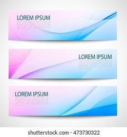 Abstract header pink blue wave white vector design
