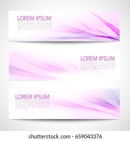 Abstract header pink purple wave line white background vector design