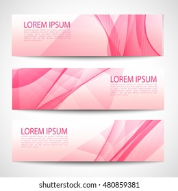 Abstract header pink wave white vector design