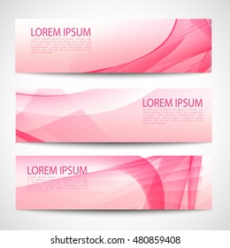Abstract header pink wave white vector design