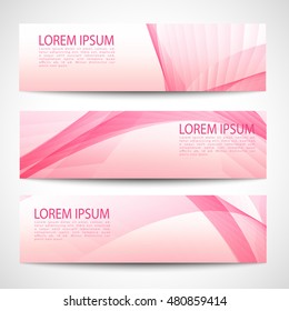 Abstract header pink wave white vector design