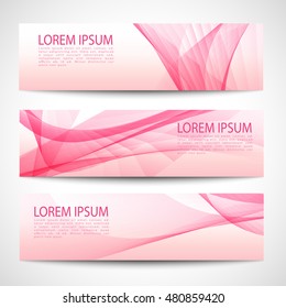 Abstract header pink wave white vector design
